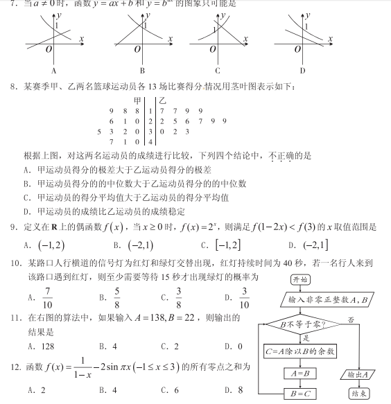 湖南省五市十校高一数学下学期期中试题A卷及答案