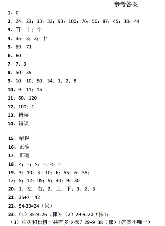 本篇是一篇一年级期末考试试卷，分享给家长帮助学生做好课后练习。