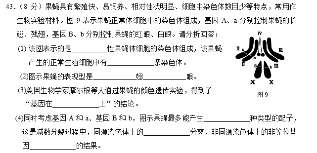 2016年湖南省生物学业水平考试真题