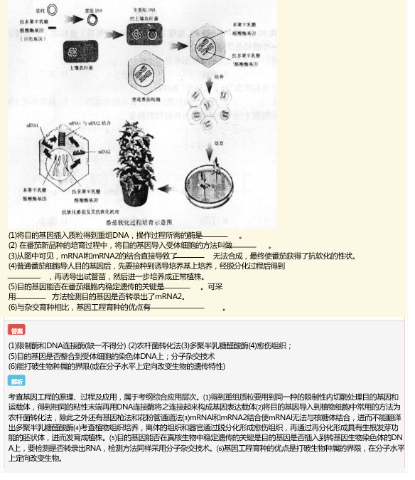 2018年长沙生物高二模拟练习题