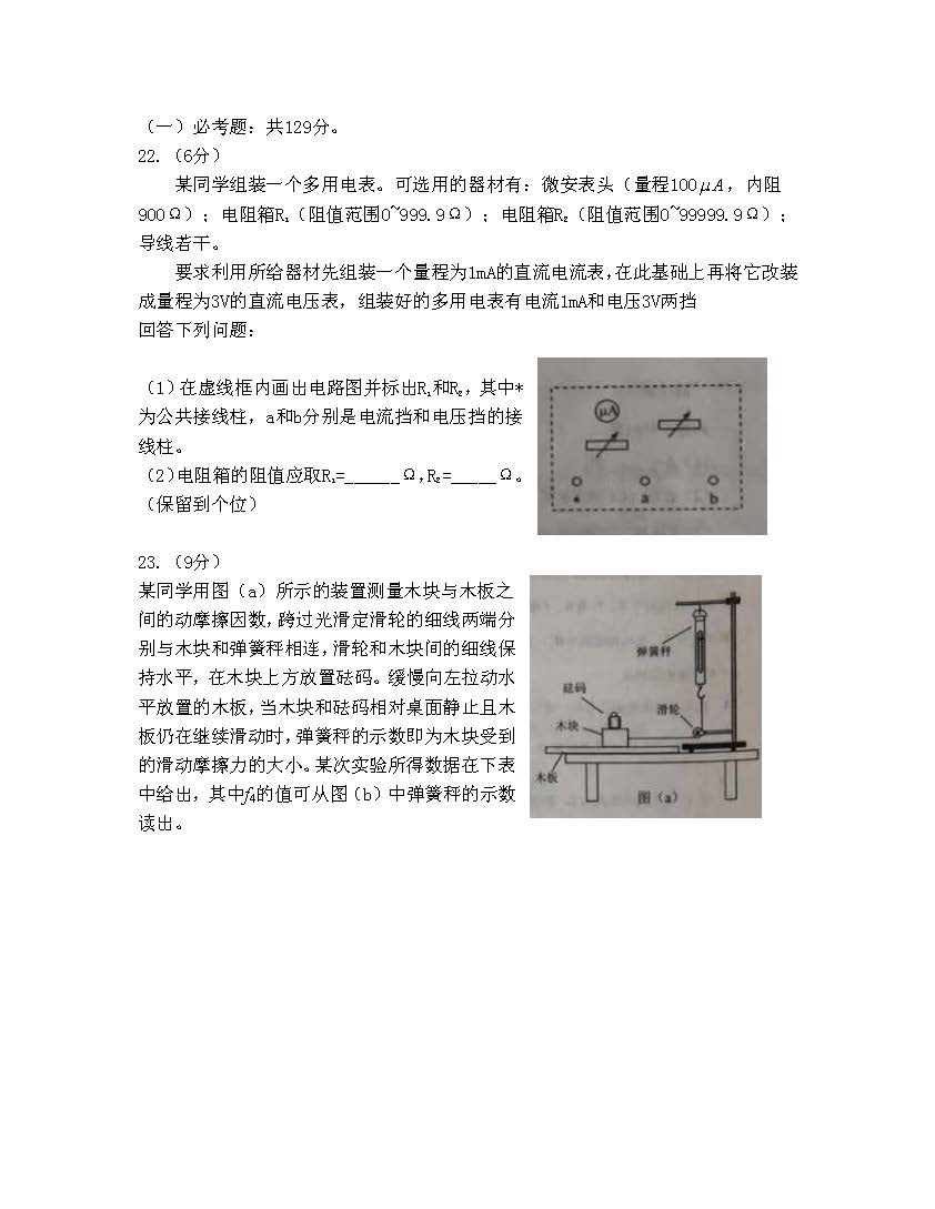 2018年高考全国卷2理综试题