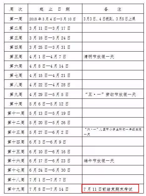 2018年长沙中小学暑假放假通知