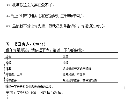 长沙南雅中学理实班英语试卷（二）