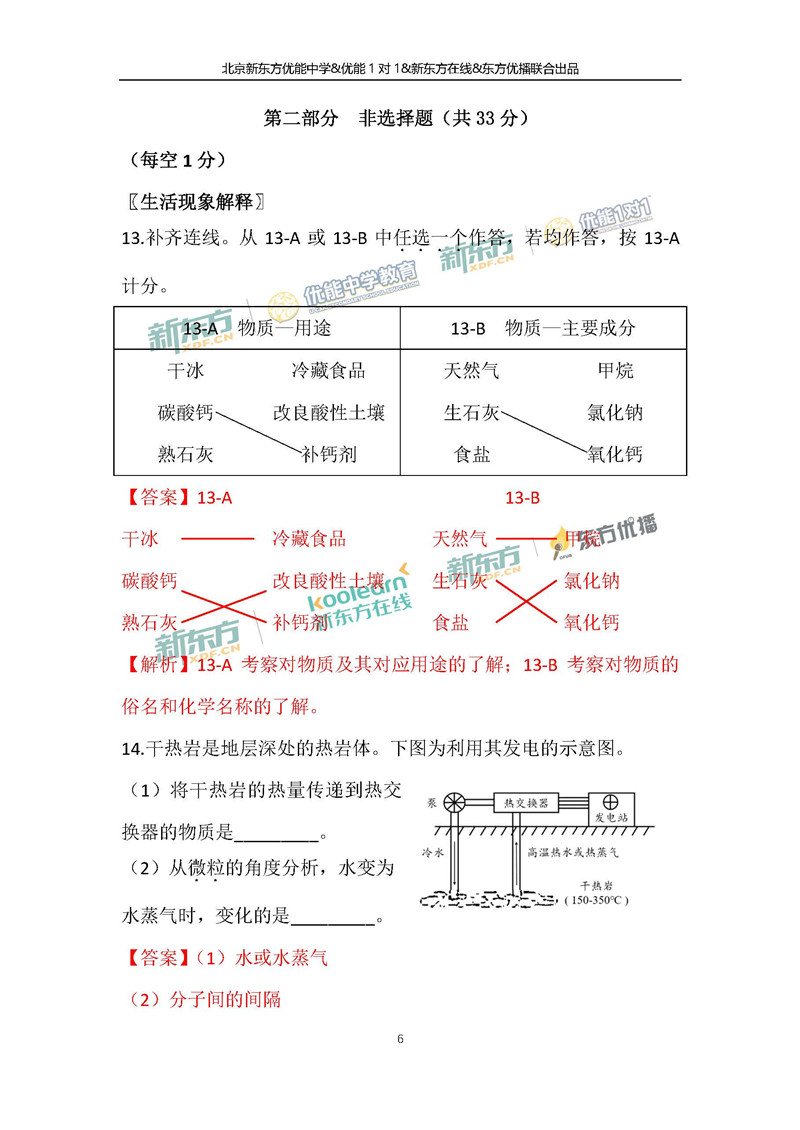 2018北京中考化学试题及答案解析(图片版)