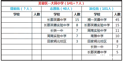 2017年长沙市芙蓉区大同小学微机派位结果