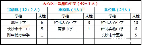 2017年长沙天心区碧湘街小学微机派位结果