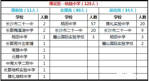 2017年长沙雨花区桔园小学微机派位结果