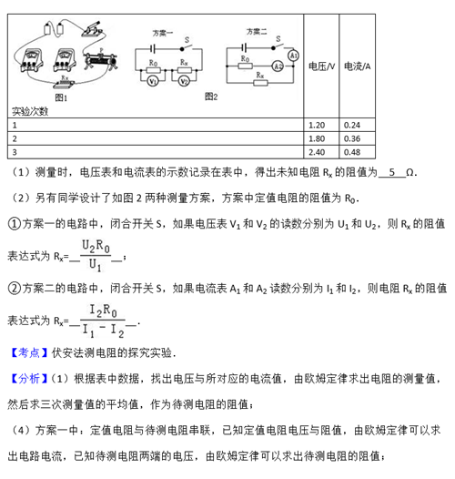 长沙明德集团物理初三上学期期末试题解析（五）