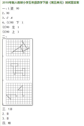 五年级数学下册第五单元测试题及答案