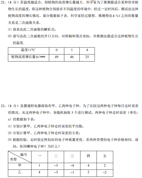 长沙麓山国际初二上学期数学期中试卷（二）