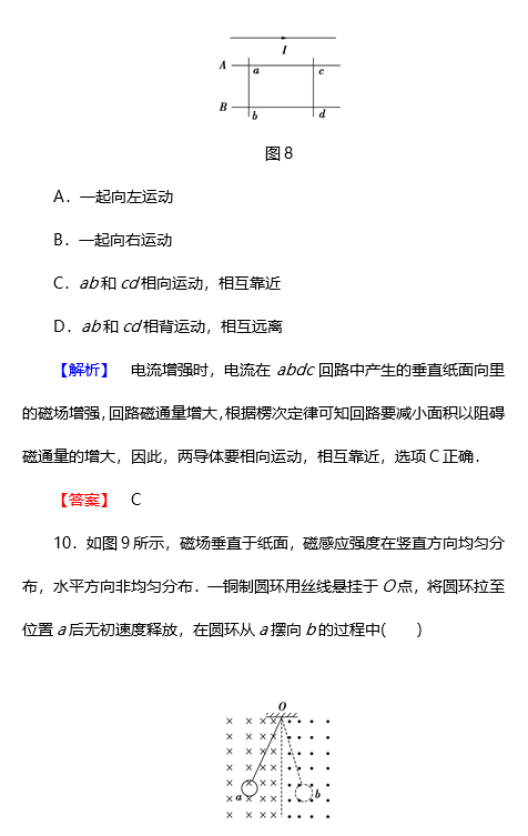 2018年高二物理人教版选修3-2楞次定律的应用强化卷