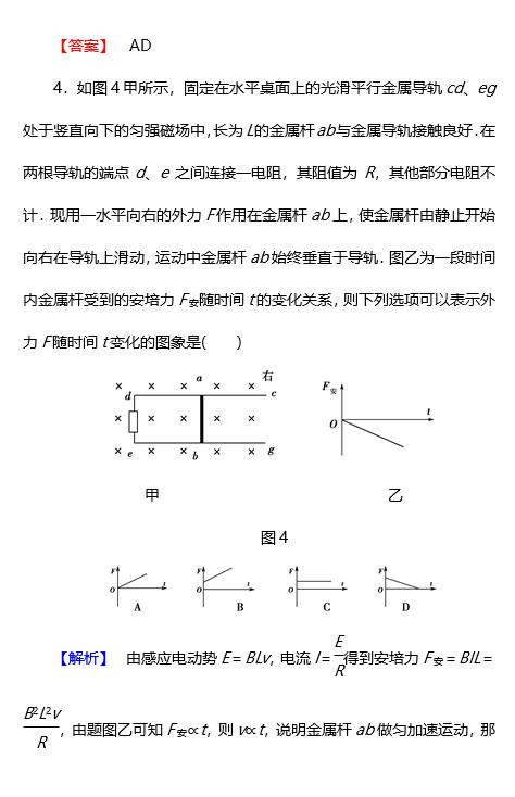 高二物理人教版选修3-2电磁感应问题强化卷