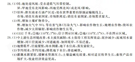 2018年浙江新高考4月选考科目地理试题