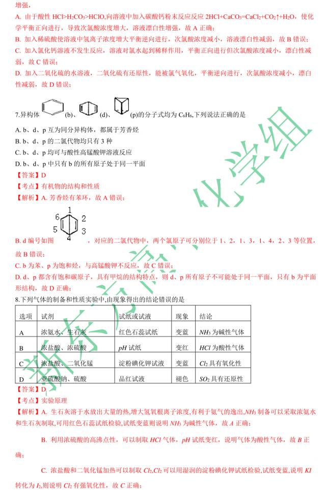 2017年长郡中学高二化学第一次月考试卷