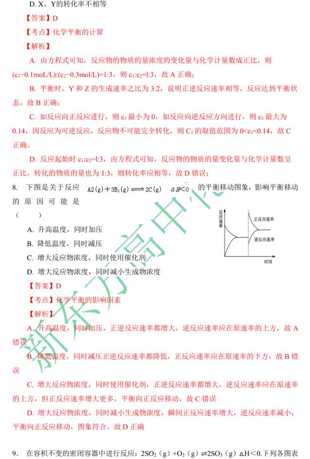 	 2017年湖南师大附中高二化学第一次月考试卷2017
