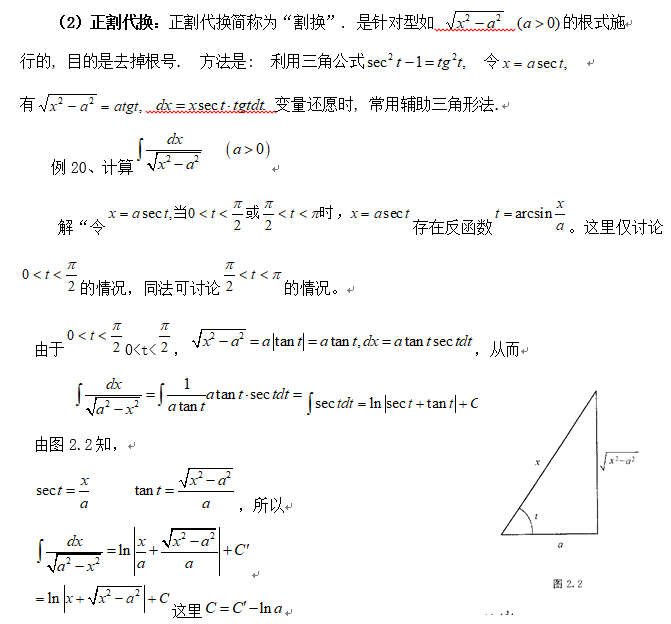 2019考研高数换元积分法讲解：正割代换