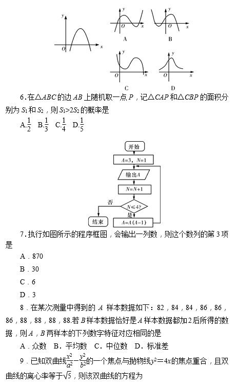 2017年湖南师大附中高二上文数期末试题