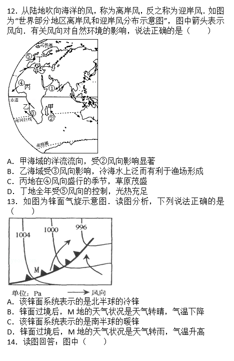 2018年长沙麓山国际实验学校高二下地理月考试题