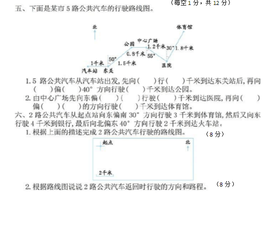 人教版小学六年级上册数学第二单元测试题