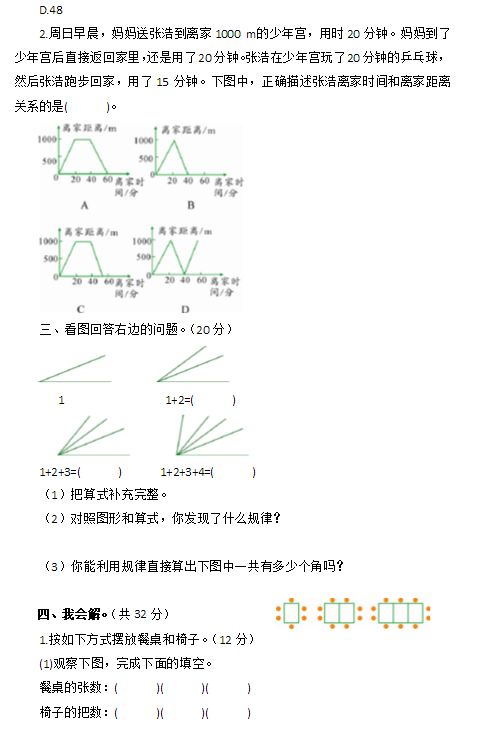 人教版小学六年级上册数学第八单元测试题