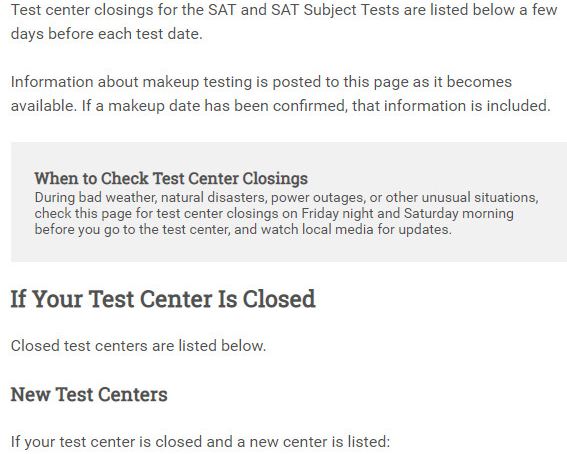 CB官网关于取消SAT考场的通知