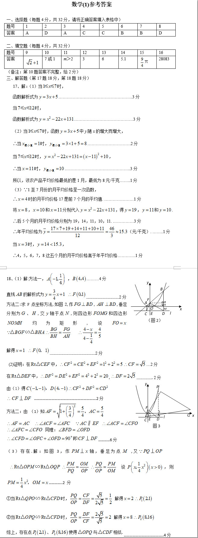 长沙长郡中学理实班招生考试数学试卷答案