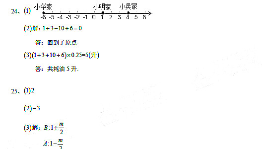 长沙湘一芙蓉中学初一第一次月考数学试卷答案