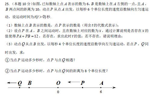 长沙中雅培粹学校初一第一次月考数学试卷（二）