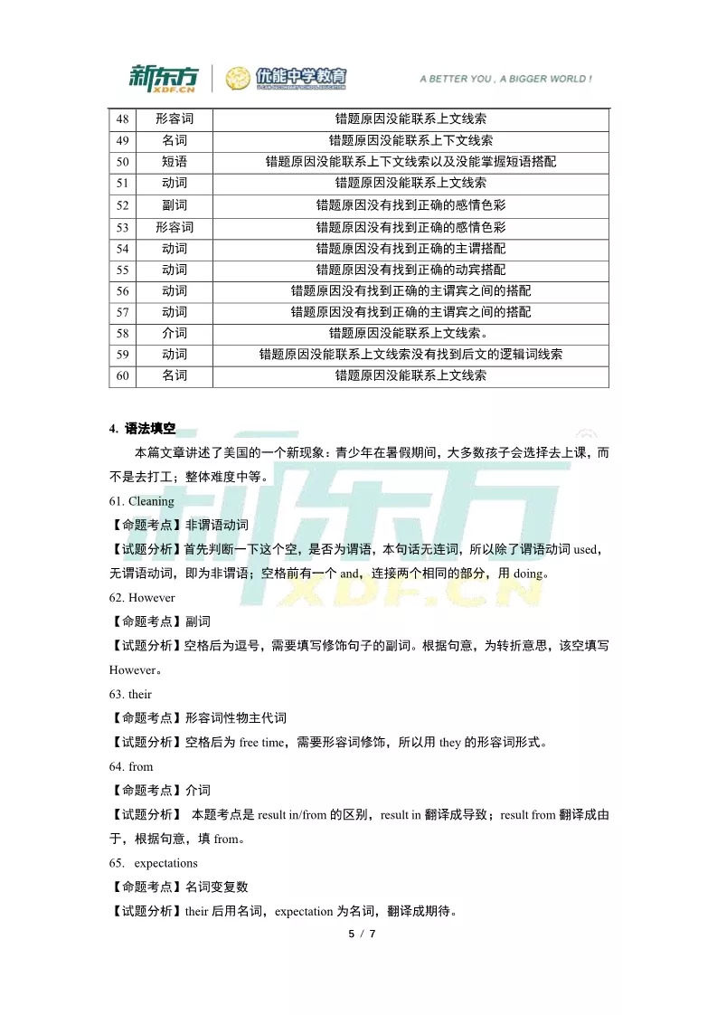 2019届高三一模英语解析