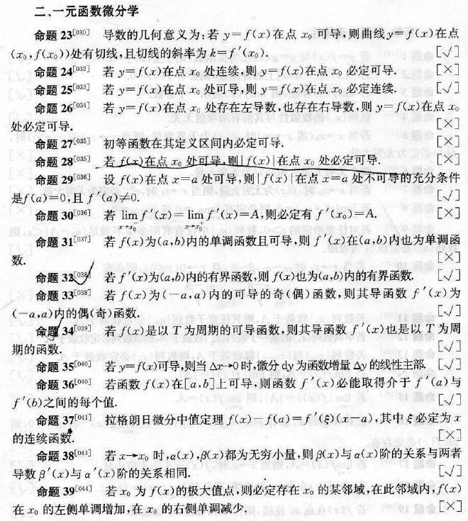 2019考研高数常考查的113个真假命题（2）