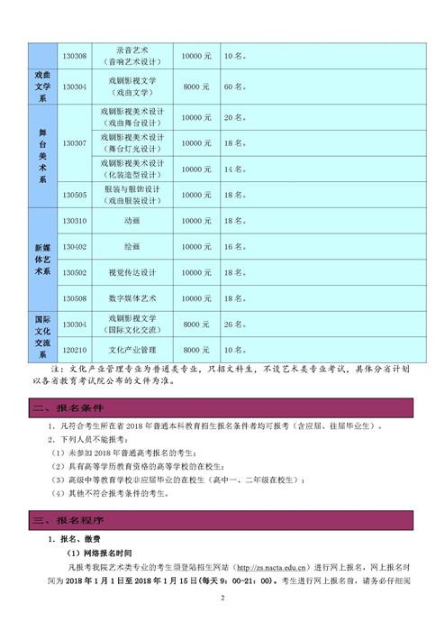 中国戏曲学院本科招生章程
