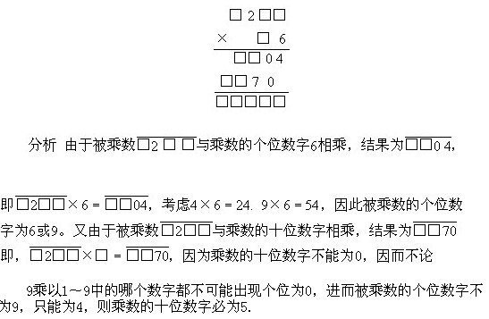 2018三年级数学奥数知识点指导：算式填空（二）