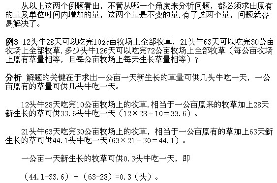 2018长沙五年级奥数知识点详解：“牛吃草”问题