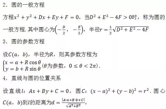 高中数学公式,定理汇总:圆与方程-双师东方