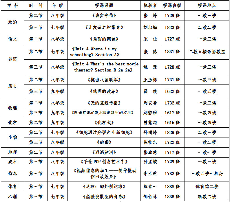 湖南师大附中博才实验中学10月26日校园开放日活动