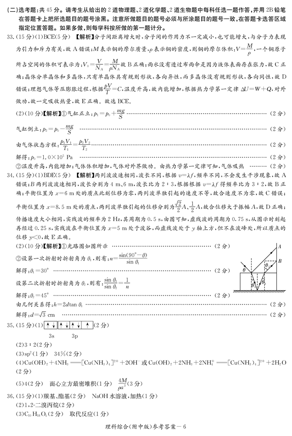 湖南师大附中高三理综月考试卷七试题及答案