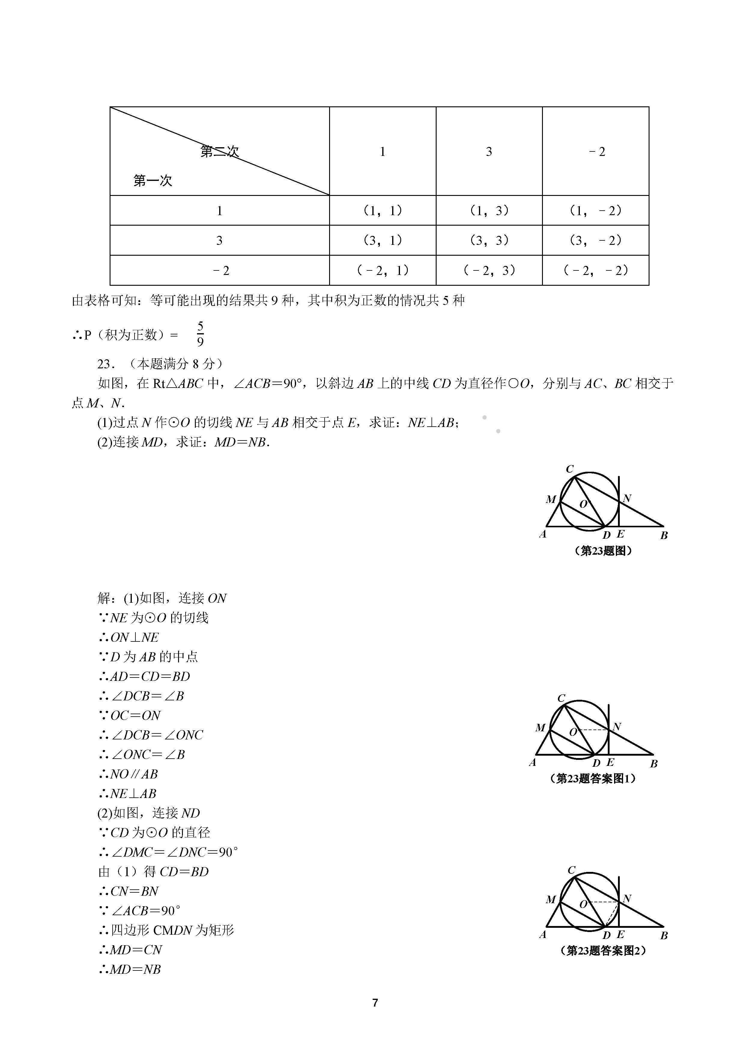 2018陕西中考数学答案(图片版)