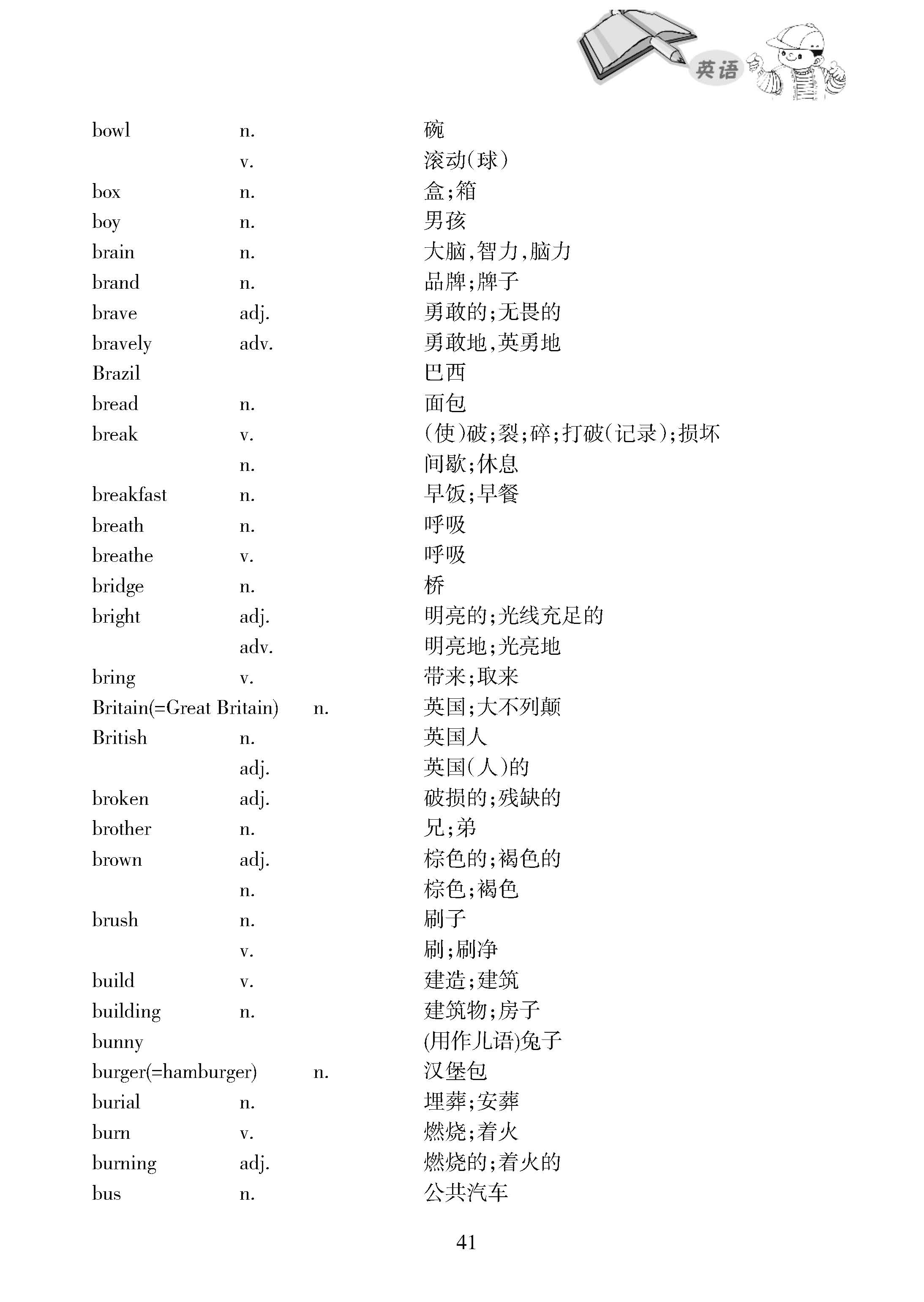 2019黑龙江哈尔滨中考英语考试说明：附录 词汇表2064个