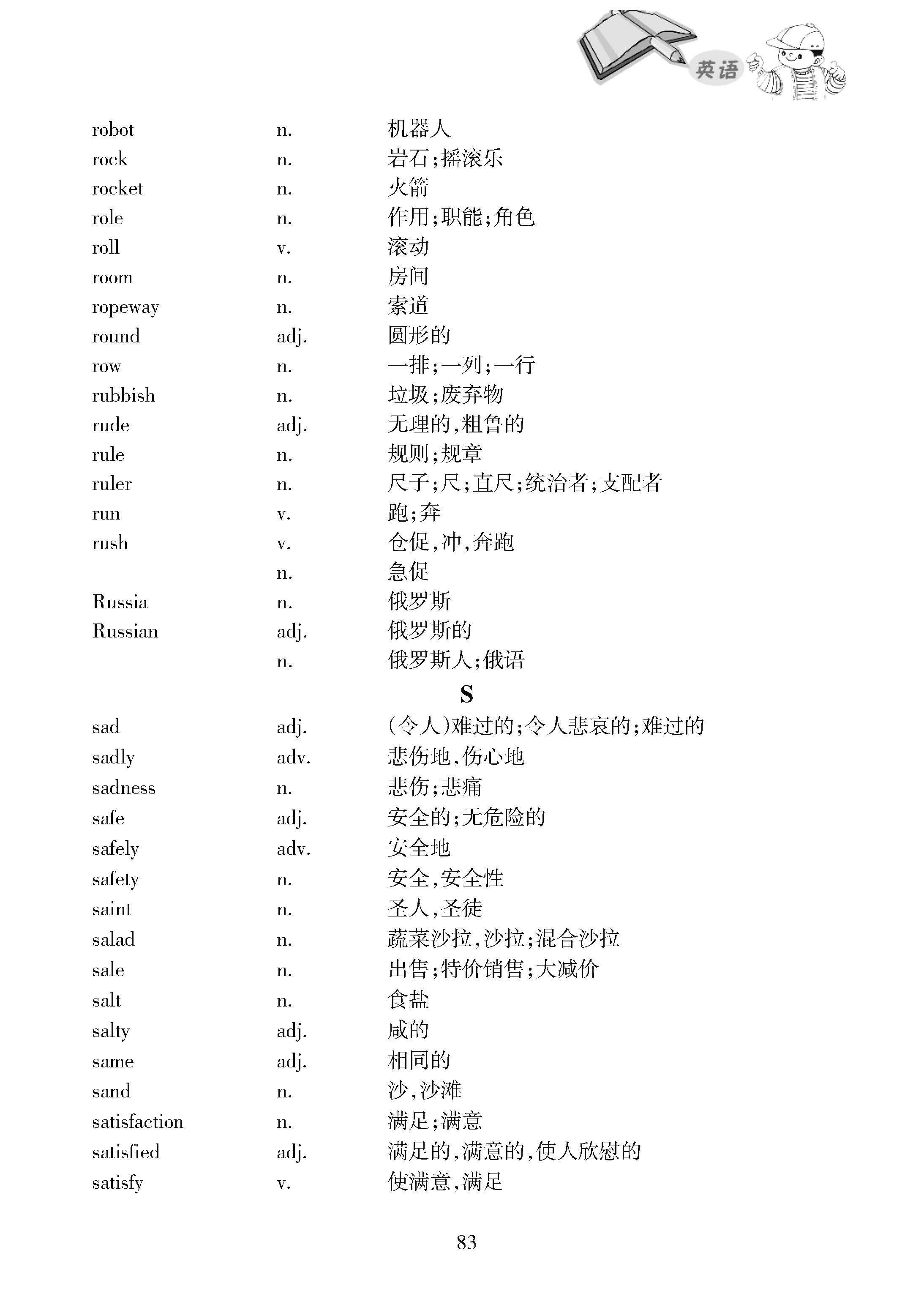 2019黑龙江哈尔滨中考英语考试说明：附录 词汇表2064个