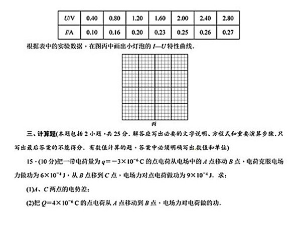 2018年湖南师大附中高二上物理（理）期中试卷