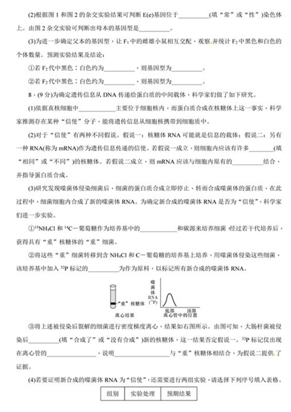 2018年湖南师大附中高二上生物期中试卷