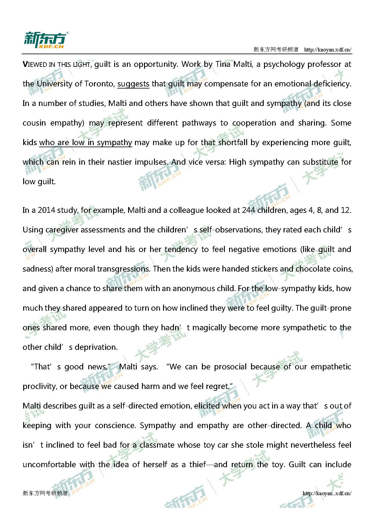 2019考研英语二阅读第一篇源文（新东方版）