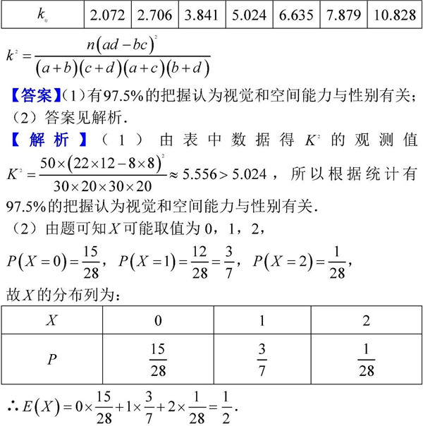 2019年高考数学统计类题练习 DAY2