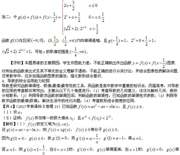 2019高考函数与导数专题备考讲解