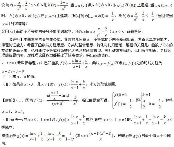 2019高考函数与导数专题备考讲解