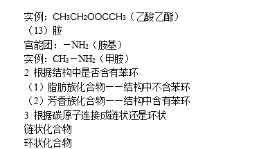 湖南高考化学知识点：有机物的分类