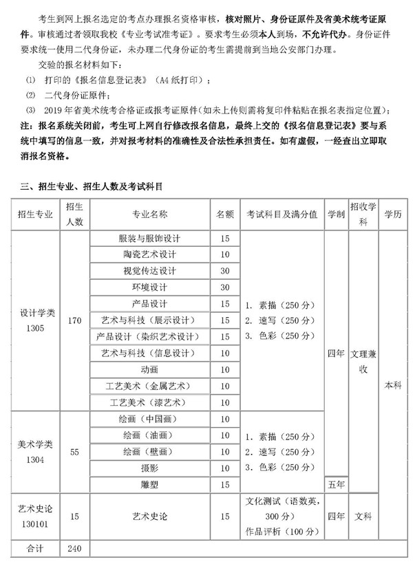 清华大学美术学院2019年本科招生简章