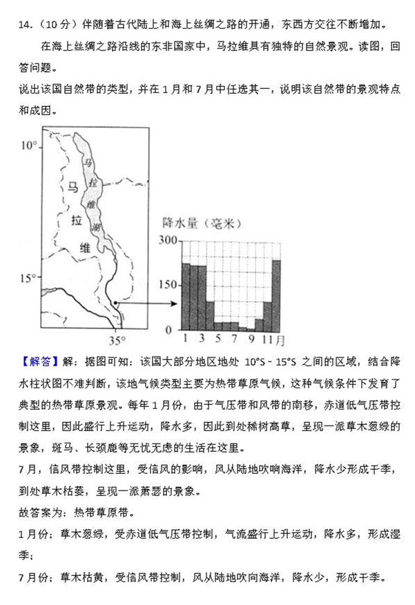 2017年北京卷高考地理真题及解析