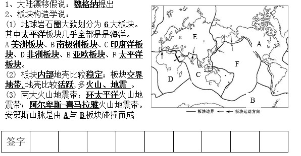 2019长沙生地会考地理知识要点归纳：海陆分布与海陆变迁