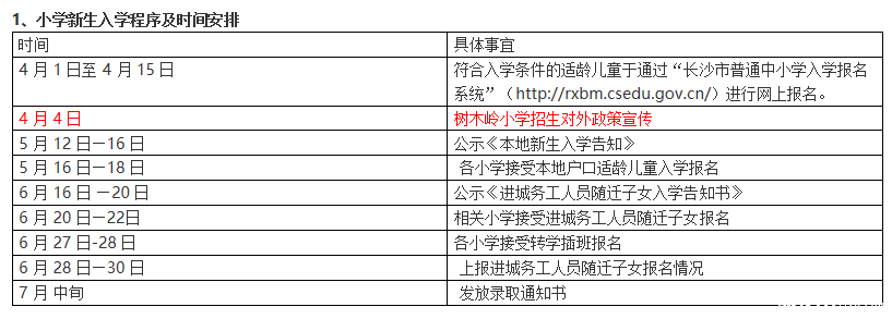 2019年长沙雨花区树木岭小学秋季招生入学公告 